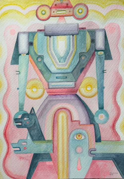 Always Protect by Jorge Tellaeche watercolor artwork on paper