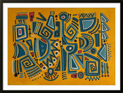 Blue Tribe print by Daniel de Polignac giclée artwork on Hahnemühle paper