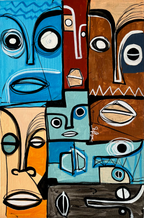Different Place, Same People (1) by Daniel de Polignac acrylic painting on canvas