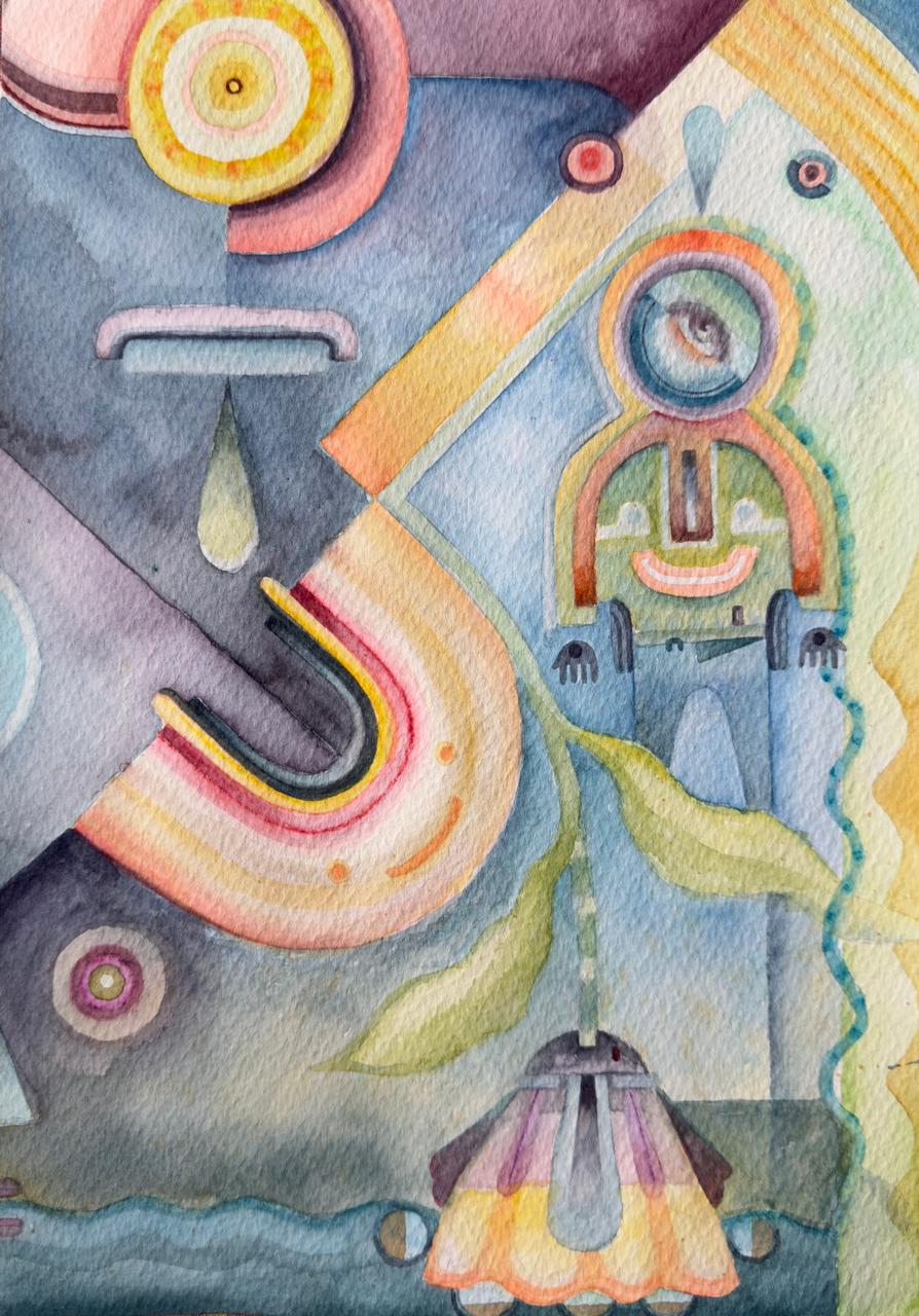 Float Away by Jorge Tellaeche watercolor artwork on paper