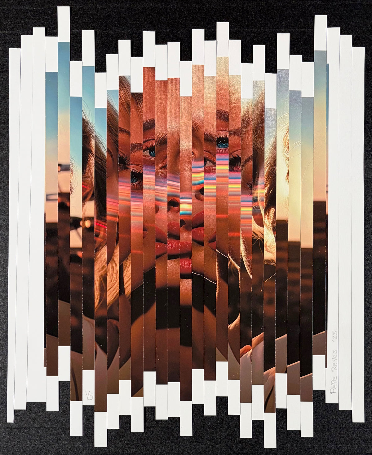 G1001 by Pepe Reyes limited-edition rollage print on Hahnemühle paper