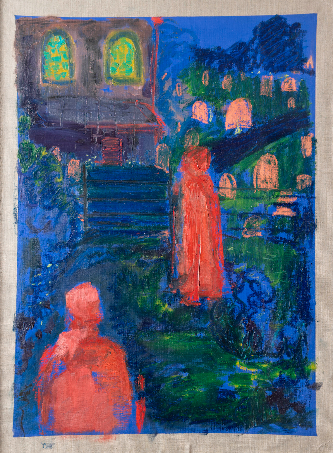 The Graveyard Book by Tori Pounds mixed-media painting on canvas