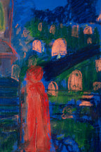 The Graveyard Book by Tori Pounds mixed-media painting on canvas