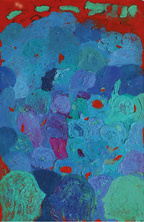High on a Rocky Ledge by Francisco Gonce oil and pastel oil artwork on paper