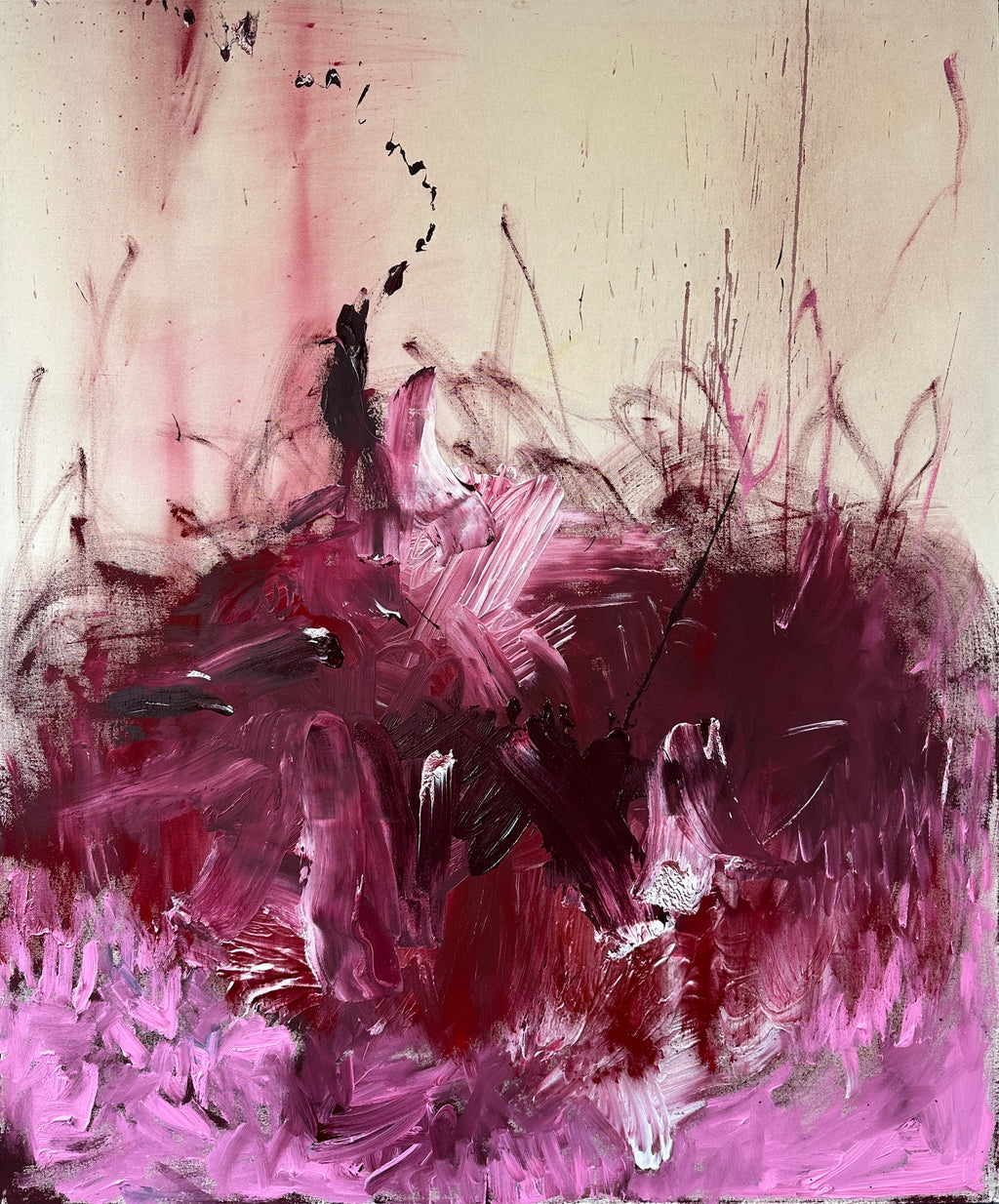 Life Force original mixed media painting by Fernanda Rivero on raw canvas