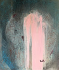 Full Moon original mixed media painting by Fernanda Rivero on raw canvas