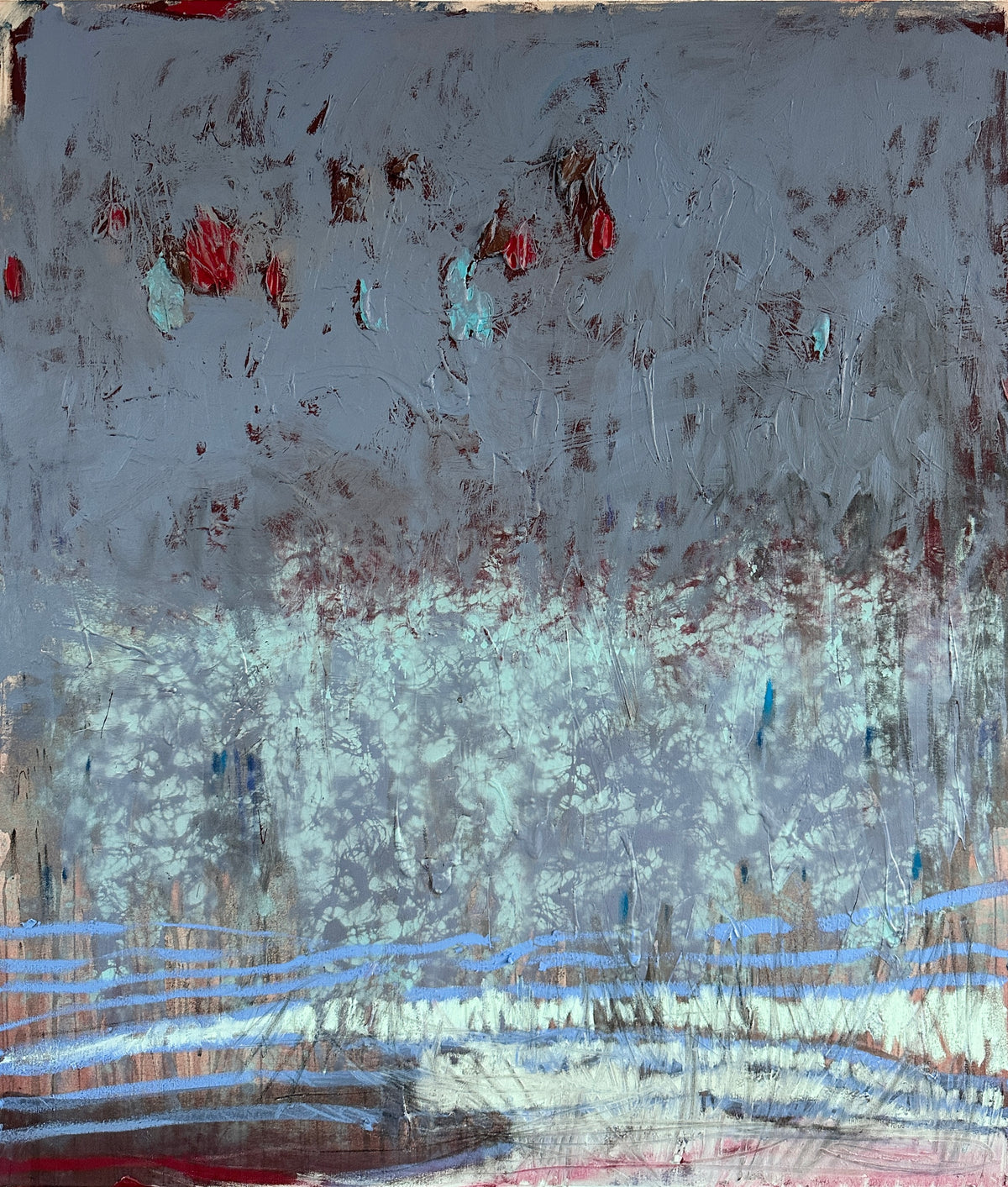 Your Soul Knows original mixed media painting by Fernanda Rivero on raw canvas