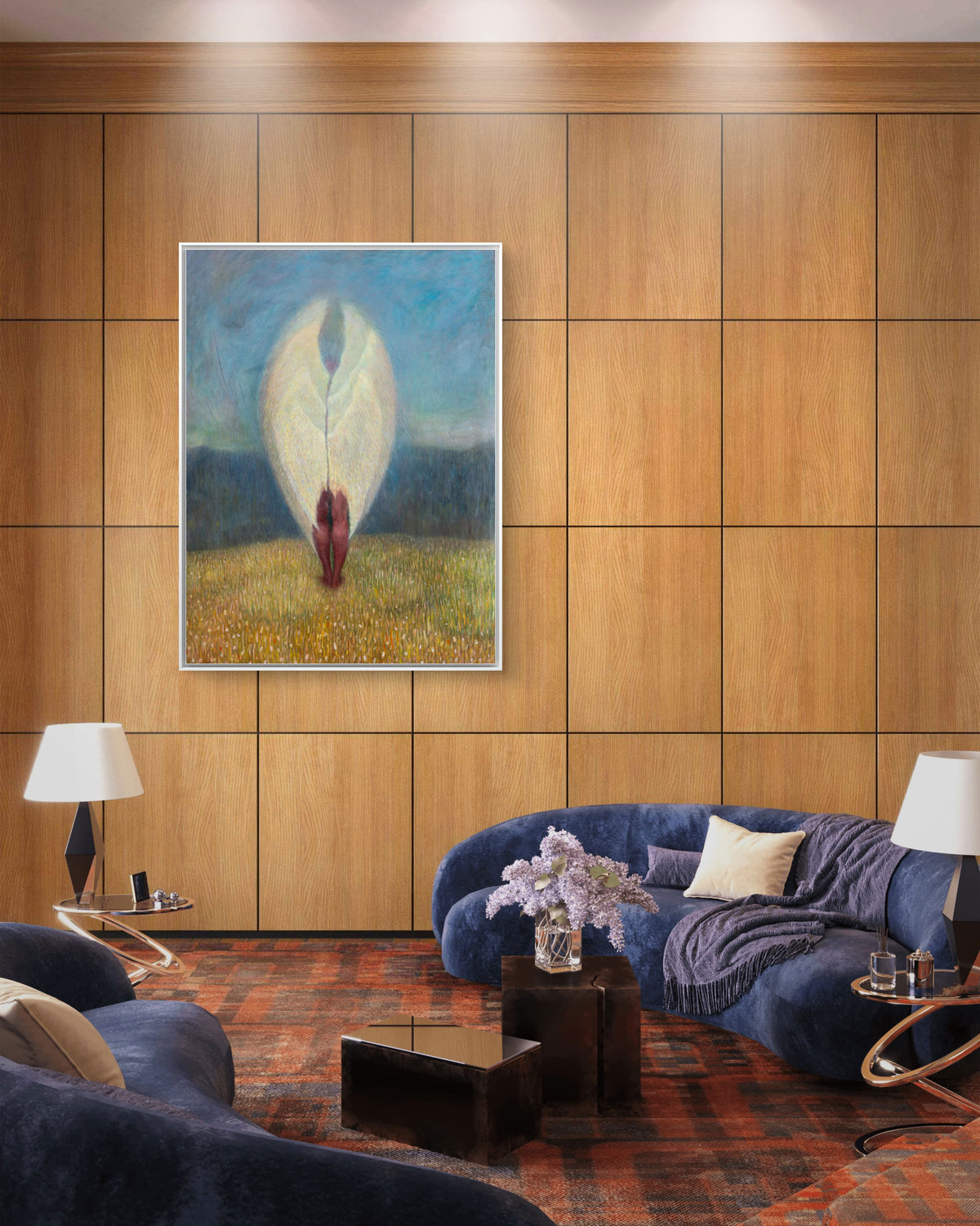 Icarus original oil painting by Tamar Sulakvelidze on fabric