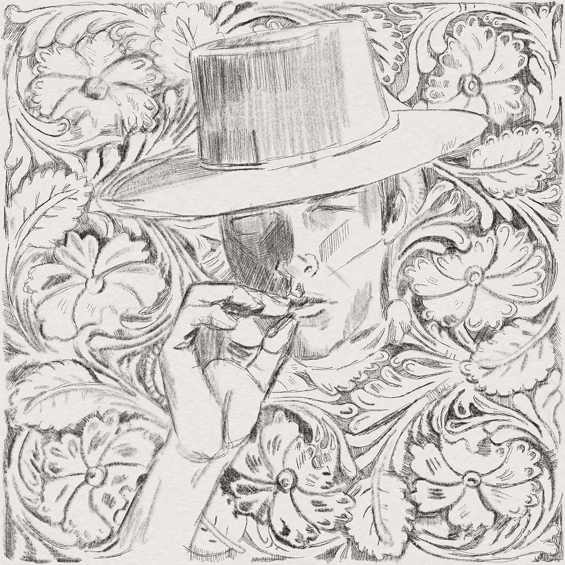 Leather & EastWood by Jade Tantillo Original Work on Paper