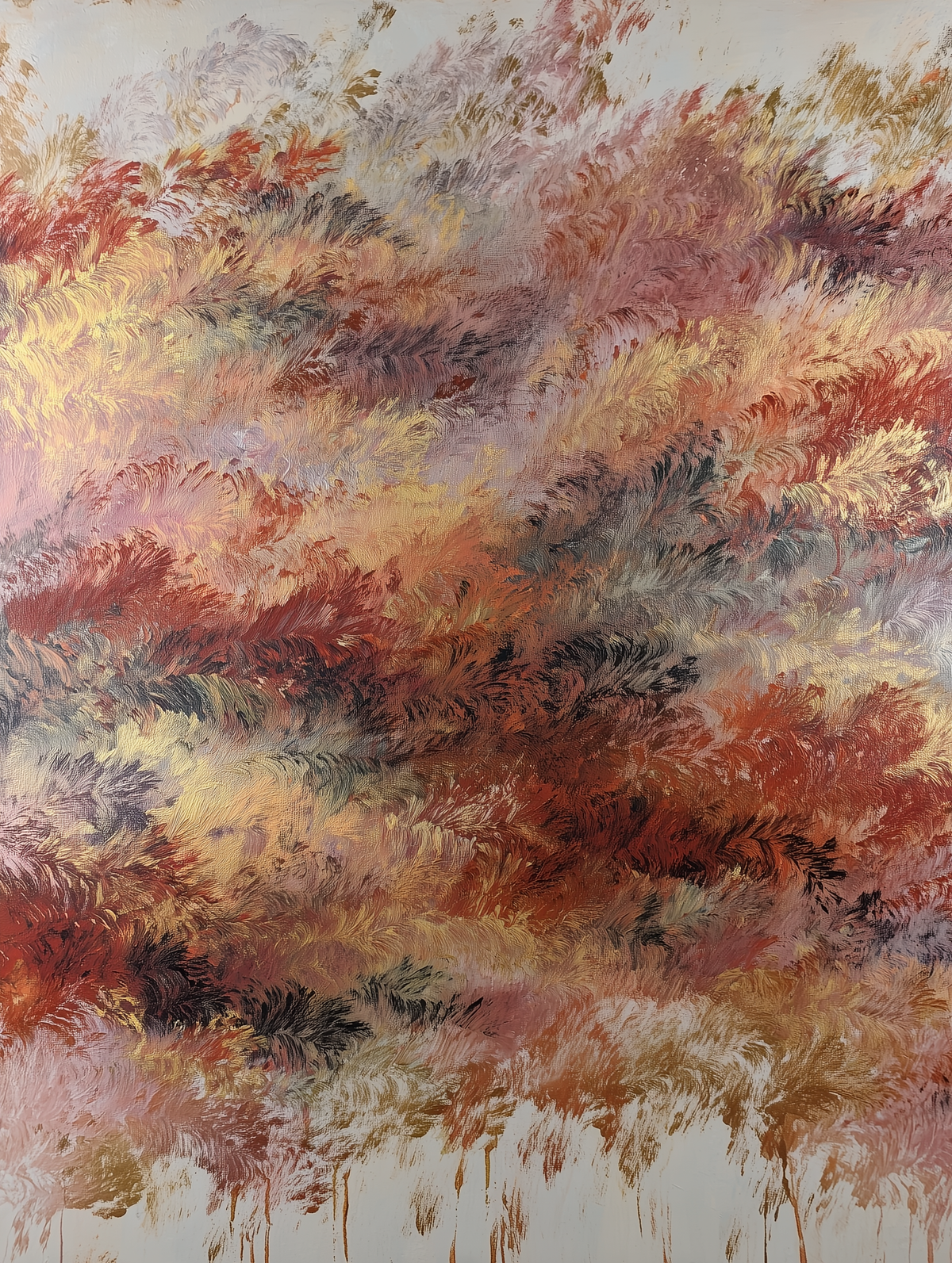 Feuilles et Traces 1 by Pénélope Barbier oil painting on canvas