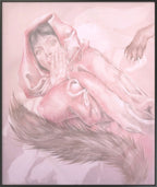 Little Red Riding Hood (Deborah Kerr) original artwork by Pia Dehne on fabric