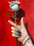 Nothing lasts and everything hurts, oil painting by Mónica Loya — Art of NOMA