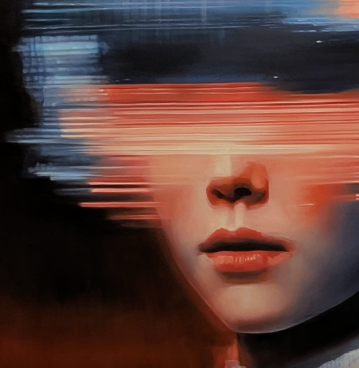 Nuclear Seed by JoCa, close-up detail of the oil paint surface