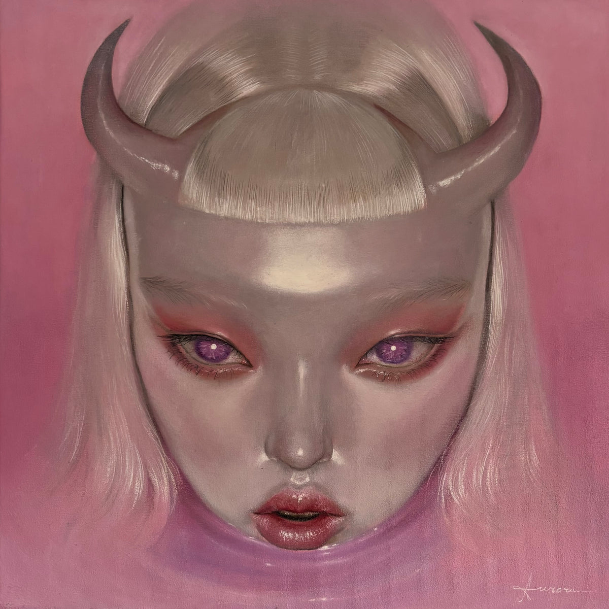 Pink Demon, painting by Aurora Kalos — Art of NOMA