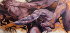 Race by Alyssa Tang oil and charcoal painting on canvas