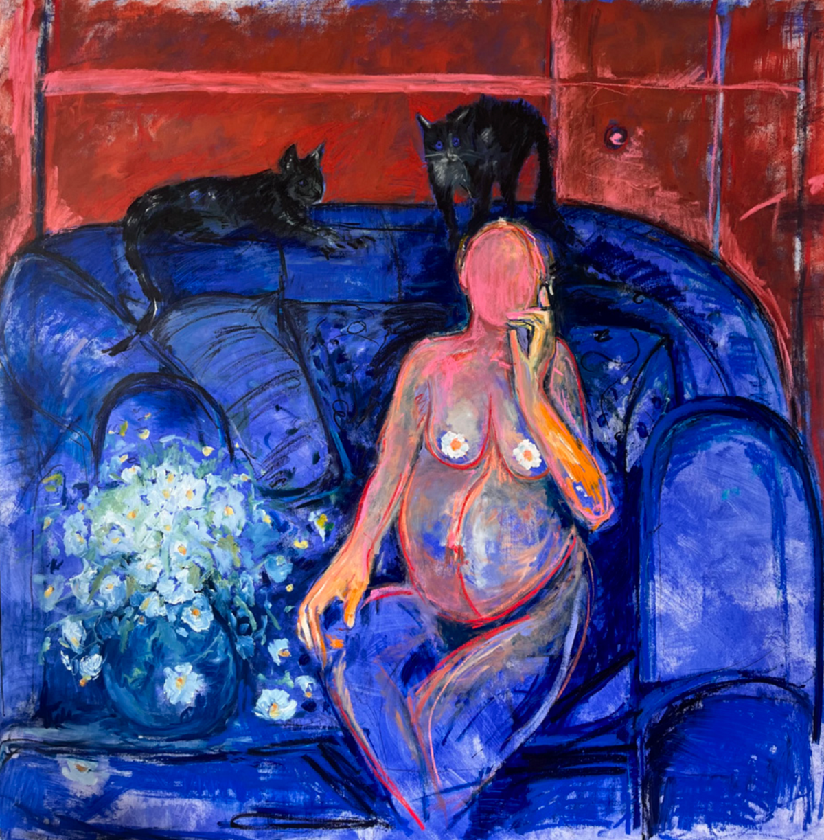 Motherly by Tori Pounds large-scale mixed-media painting on canvas
