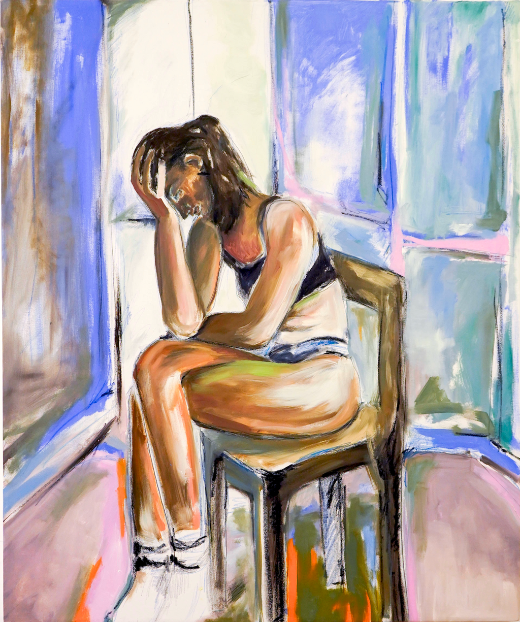Self Portrait Mexico by Tori Pounds mixed media painting on canvas