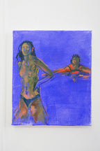 Swimmers by Tori Pounds oil and oil stick painting on canvas