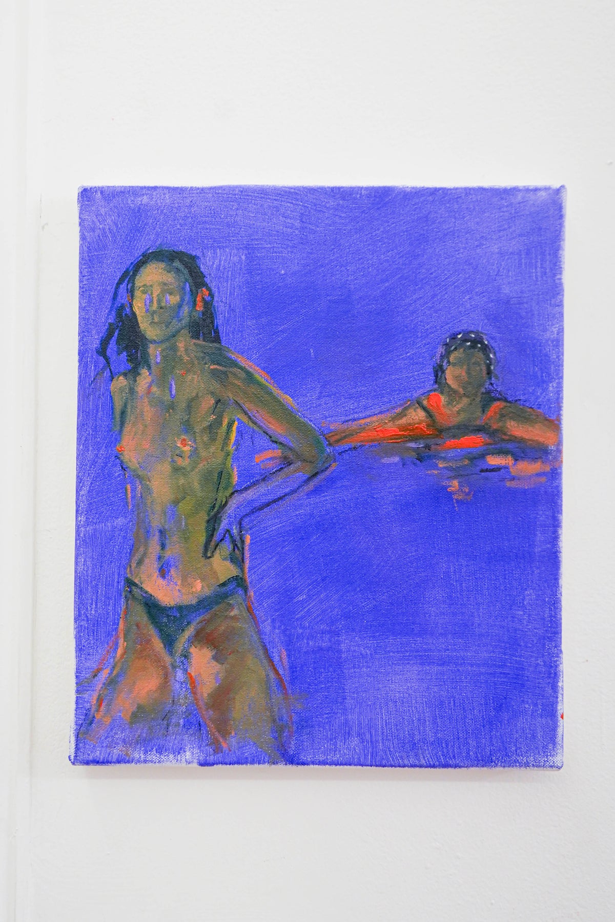 Swimmers by Tori Pounds oil and oil stick painting on canvas