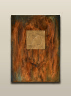 Grietas Doradas by Fermín Ferrer mixed media artwork on fabric