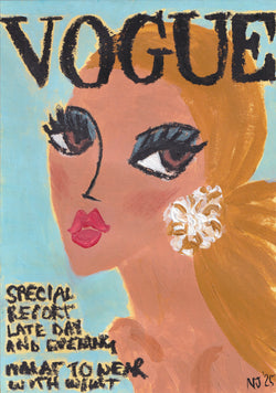 Vogue October 1967 Artwork by Natasha Joseph acrylic and oil pastel on paper