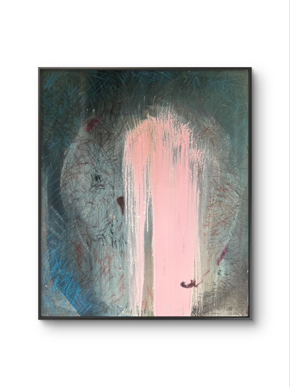 Full Moon original mixed media painting by Fernanda Rivero on raw canvas