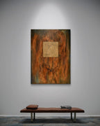 Grietas Doradas by Fermín Ferrer mixed media artwork on fabric