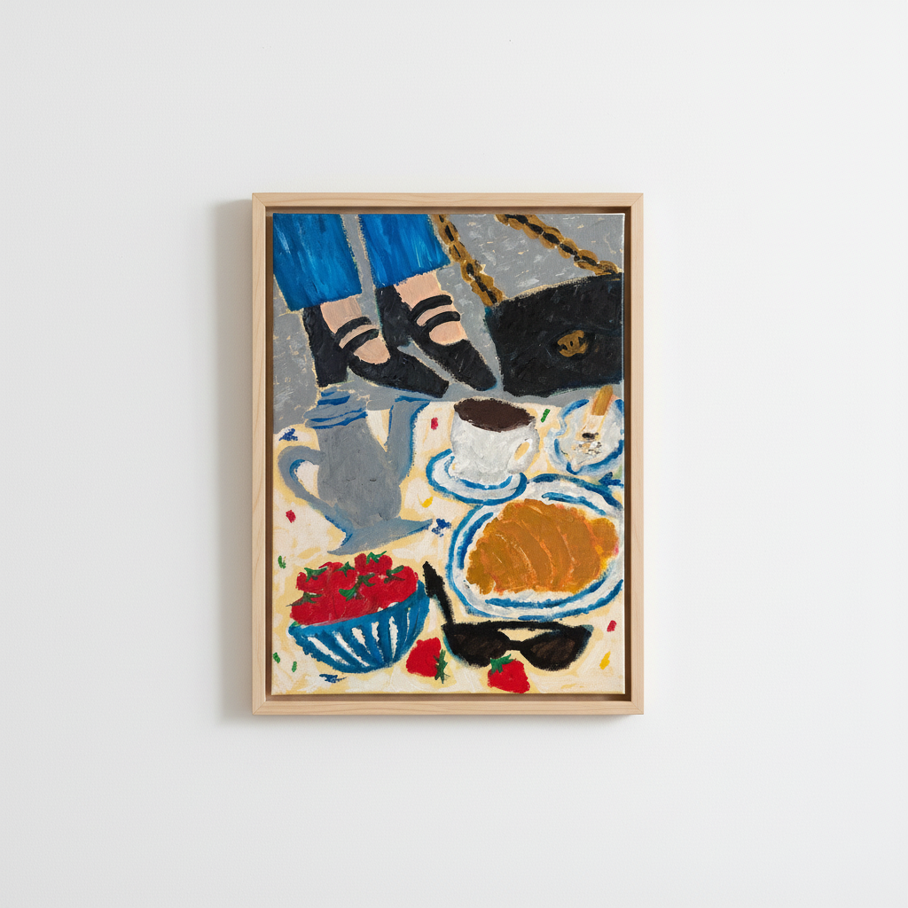 Breakfast in Paris Stretched Canvas - Front View