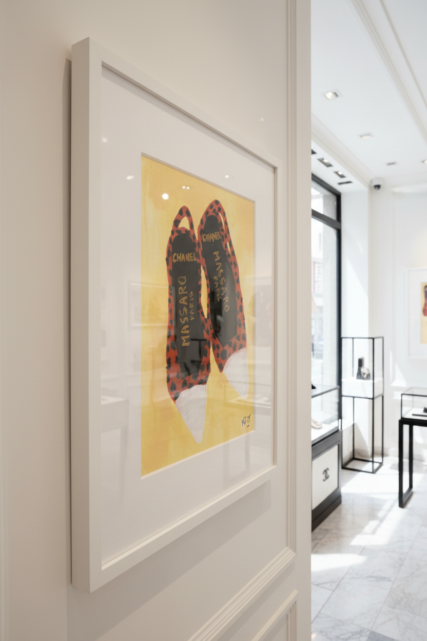 Chanel Leopard Print Artwork A3 Size - Sideways Perspective