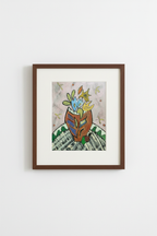 Flores I in thin dark wooden frame product shot