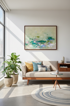 Terreno fértil - exact artwork in midcentury living room
