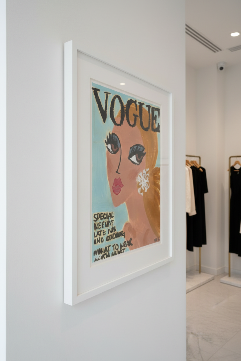 Vogue October 1967 Artwork - Angled View in NYC Haute Couture Store