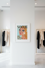 Vogue October 1967 Artwork in White Frame - NYC Haute Couture Store